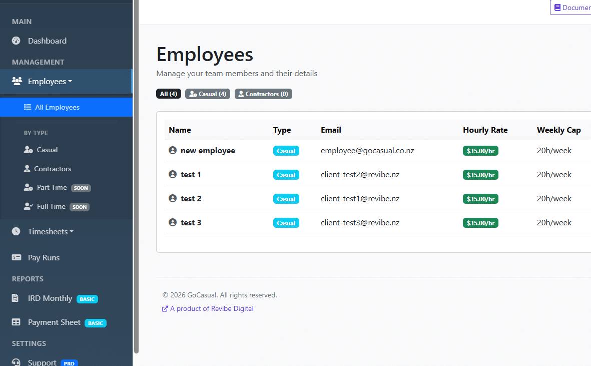 Payroll App Dashboard